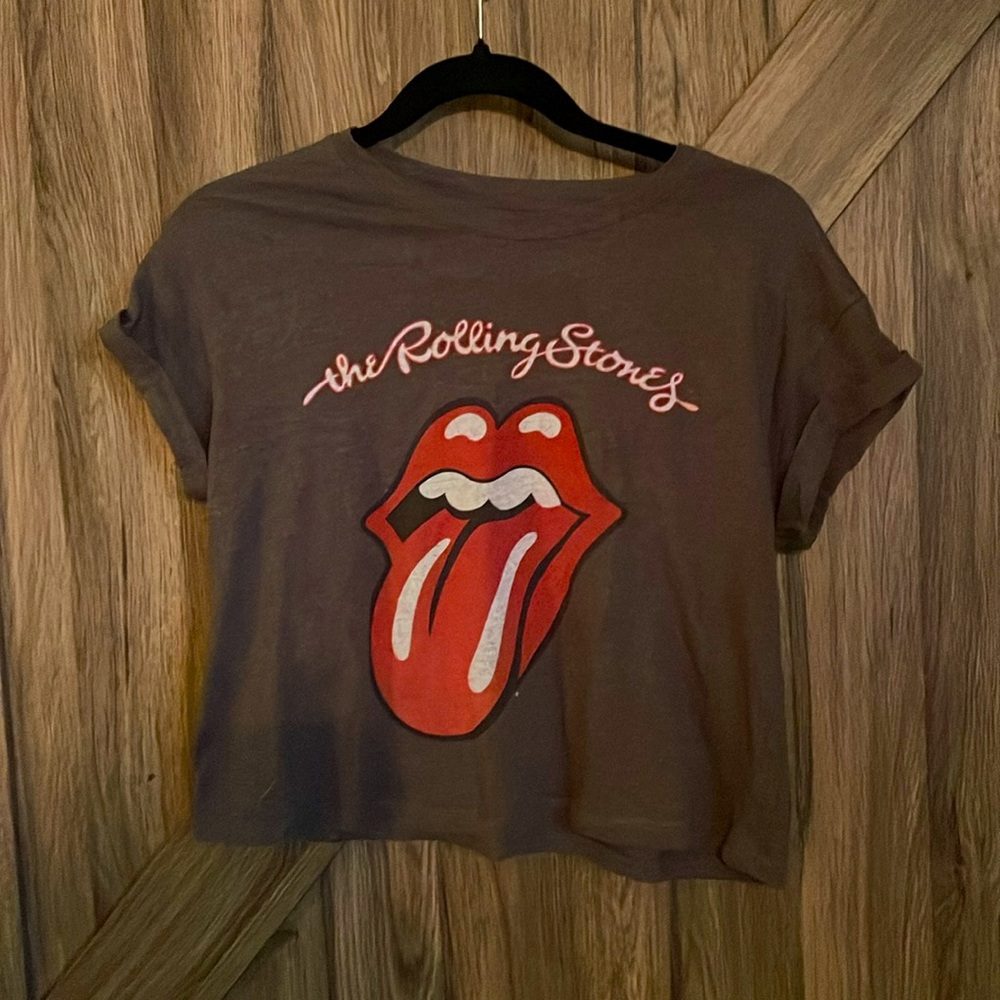 Rolling Stones cropped band tee